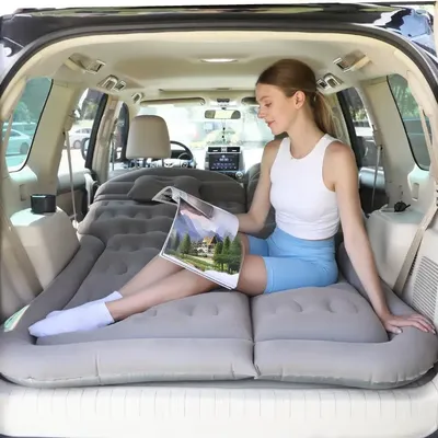Car Travel Bed SUV Air Mattress Camping Bed Cushion Pillow Inflatable Thickened Car Air Bed Mattress Portable Sleeping Pad