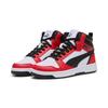 Sneaker PUMA "REBOUND V6 MID JR", Kinder, Gr. 35,5, bunt (puma weiß, puma schwarz, for all time rot), sportlich, Schuhe