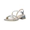 Riemchensandale NERO GIARDINI "Nero Giardini Sandalen Leder", Damen, Gr. 40, silber, Leder, casual, Schuhe