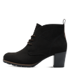Schnürstiefelette MARCO TOZZI, Damen, Gr. 42, schwarz, Textil, Lederimitat, Veloursleder, unifarben, klassisch, Schuhe, Blockabsatz, Ankleboots, Schnürboots mit Ziernähten