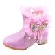 Generisch Winter Boots Boys Toddler Shoes Short Boots Girls Ankle Boots Cotton Shoes Princess Shoes Shoes Silver, pink, 4 UK Child