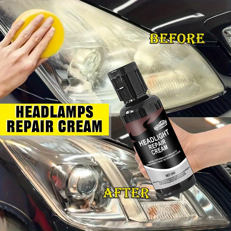 1 Stück 30 g Auto-Scheinwerfer-Reparatur-Polierwachs – Vergilbung entfernen, Oxidation entfernen, Polierpaste, Autolampen-Polierreiniger, Autolack-Pflege und Renovierungsmittel, sauber und sauber Image