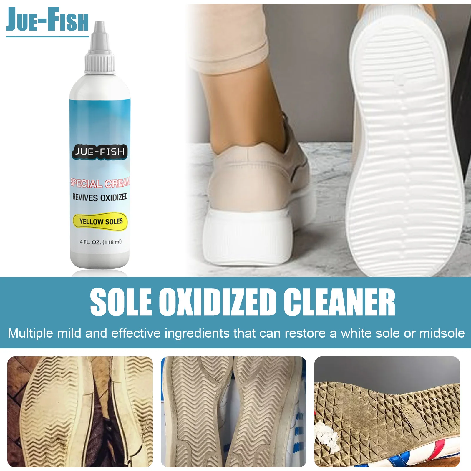 Weißer Schuhreiniger, gelber Kanten entfernen, Schmutzentferner für Turnschuhe, Polieren, schnelles Reinigen von Schuhen, Fleckenentferner, Aufhellung, Deoxidationsmittel Image