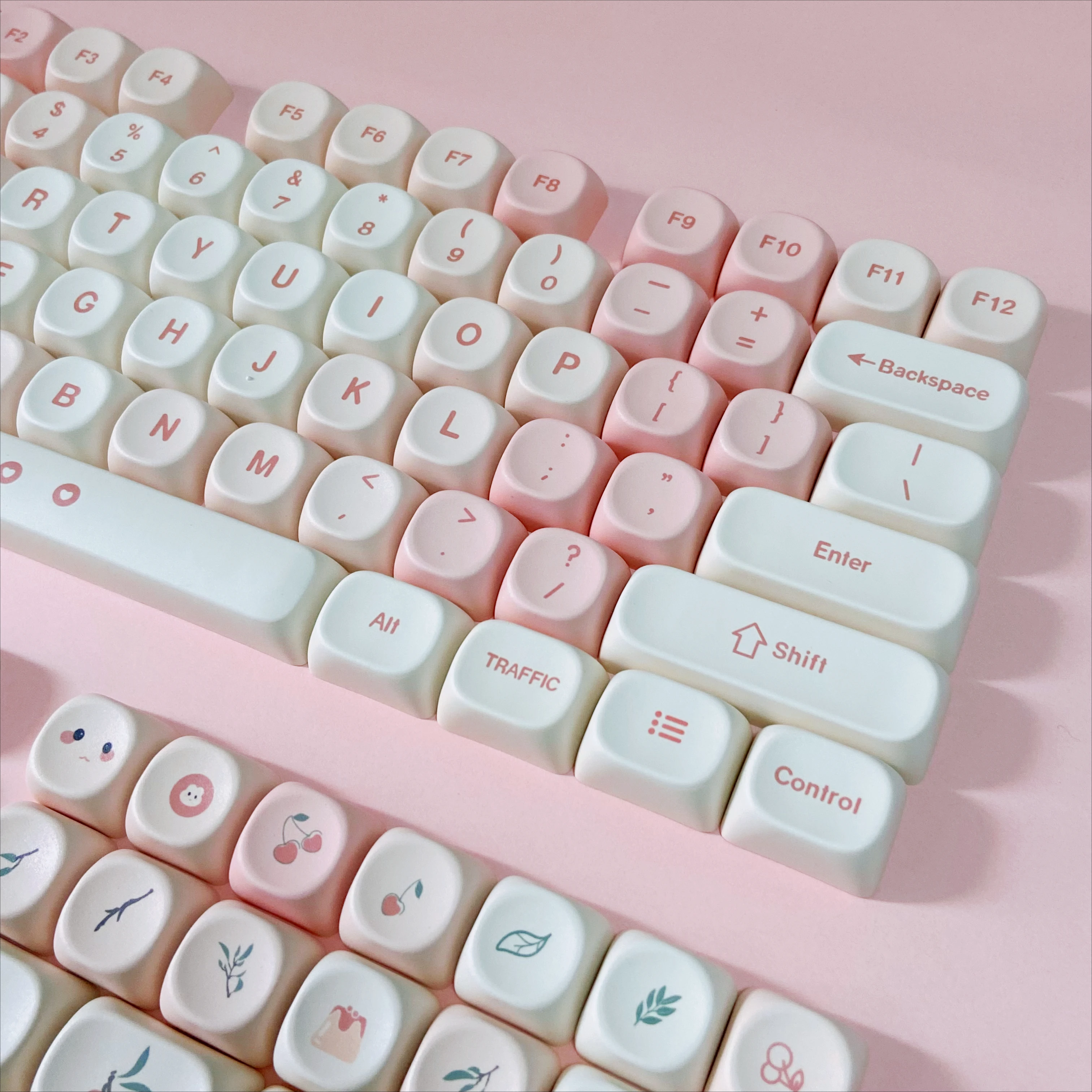Pink Cherry Tastenkappen für mechanische Tastatur, MOA-Profil-Tastenkappen-Set für benutzerdefinierte Gaming-Tastatur Image