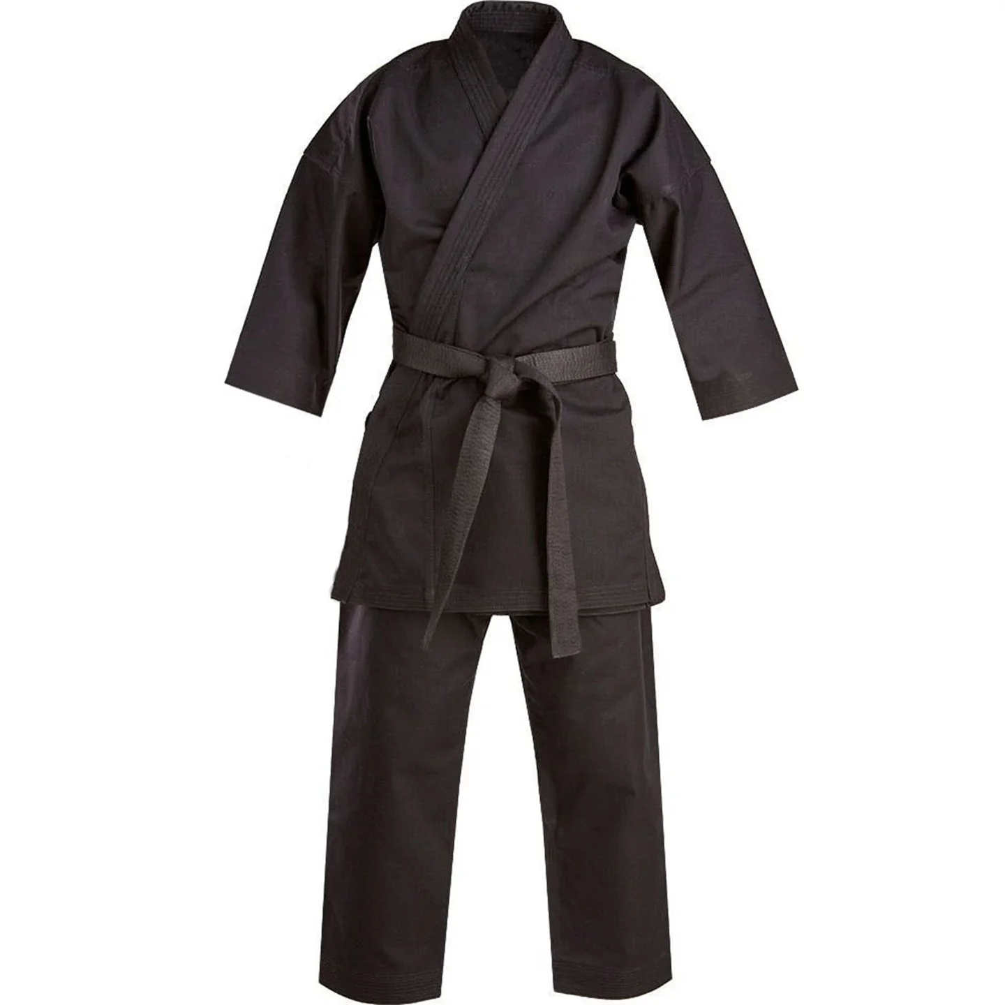 Schwarze Karate-Uniform für Erwachsene und Kinder, Taekwondo-Anzug, Jujutsu Dobok, Männer und Frauen, Kungfu-Hemd und Hosen-Set, Gymnasium-Trainingsanzug Image