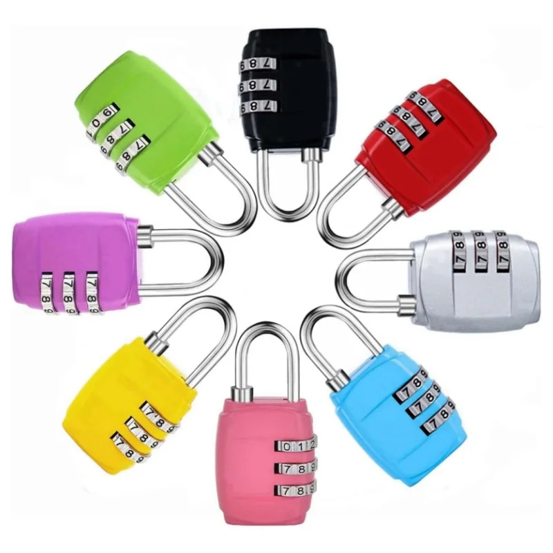 7-Farben-stelliges Passwortschloss, Kombination aus Koffer, Gepäck, Metallcode, Passwortschlösser, Vorhängeschloss, Reisesicher, Diebstahlsicherung, Farbschlösser Image