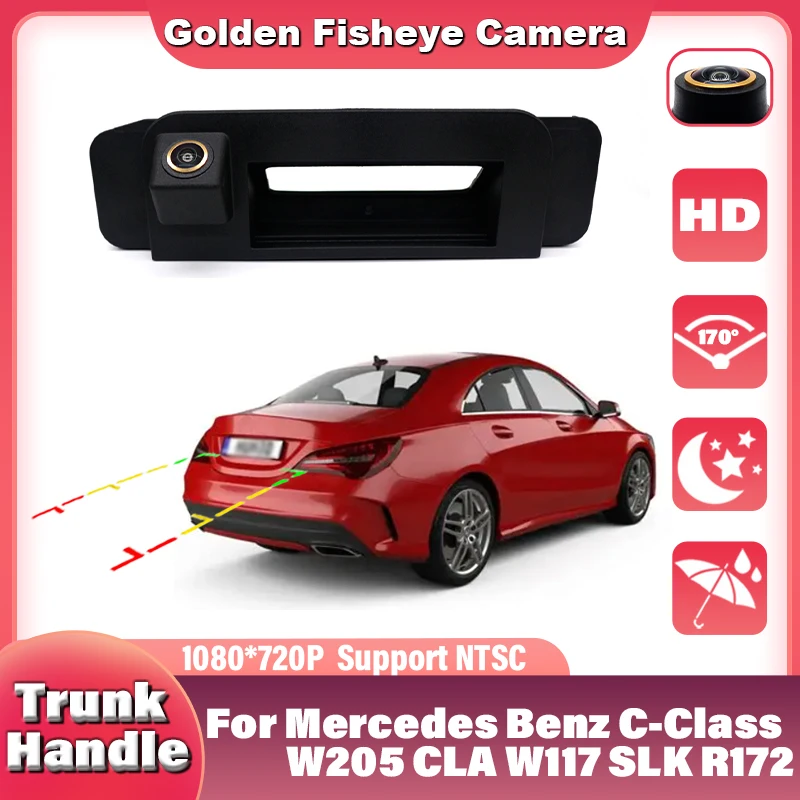 170 ° HD CCD Auto Rückansicht Reverse Kamera Für Mercedes Benz C-Klasse W205 CLA W117 SLK R172 Hinten boot Griff Back UP Kamera Image