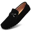 Echtes Leder Männer Casual Schuhe Hohe Qualität Wildleder Slip auf Mann Loafers Wohnungen Weiche Rutschfeste Herren Fahren Schuhe Größe 38-46