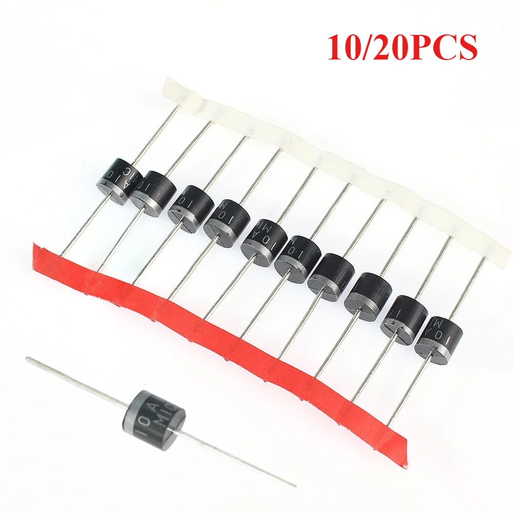 10/20 Stück 10A10 Diode 10A 1000V DIP elektrische axiale Gleichrichterdioden DO-27 10a10 Dioden-Kit Image