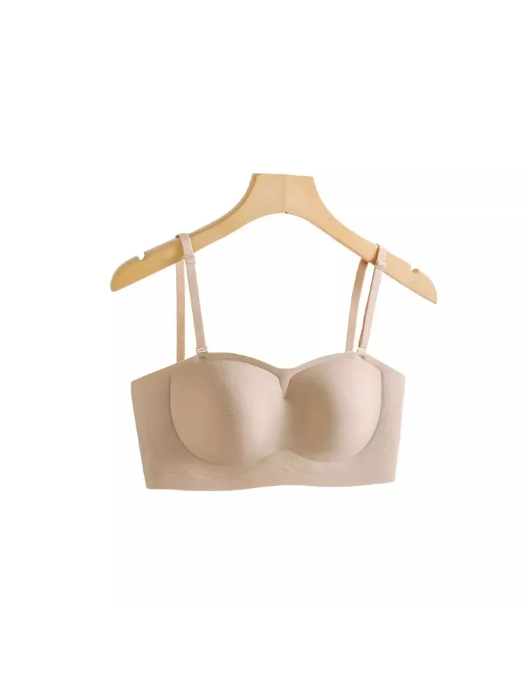 Rutschfester japanischer trägerloser BH | Vorderer selbstklebender Push-Up für flache Brust | Nahtlose unsichtbare Dessous Gather Enhancement Bralette Image