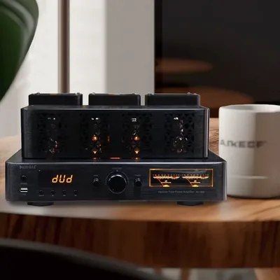 Bluetooth 5.0 unterstützt 4/8 Ω Lautsprecher 200 W + 200 W High Power Fever Hifi Röhrenverstärker Vorstufe Audio Lautsprecher Verstärker Heimkino Image