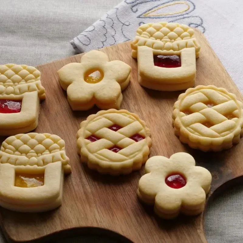 1PC Marmelade sandwich keks schneiden maschine Weiche Backen cookie form Dekorative Keks Form Backen produkte Image