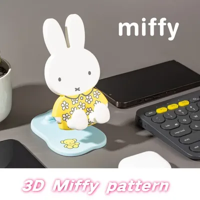 New Miffy Mobile Phone Stand Kawaii Girl Portable Cartoon Folding Phone Stand Student and Children Adjustable iPad Desktop Stand