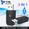Ricevitore trasmettitore audio wireless adattatore USB Bluetooth 5.0 3 in 1 con AUX da 3,5 mm per adattatore Bluetooth stereo domestico per PC TV per auto