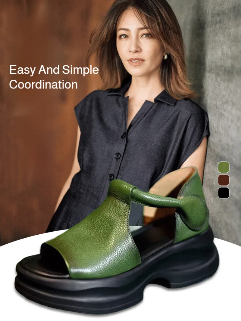 Summer Slope Heel Thick Bottom Sandals Open Toe Hollow Roman Sandals Platform Casual Drawstring Mom Sandals Women