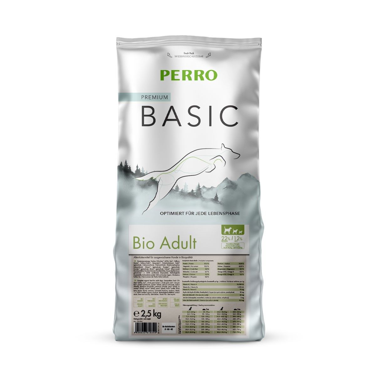 PERRO Basic Alimento Secco Bio – Cane Adulto 2,5 kg Mangime