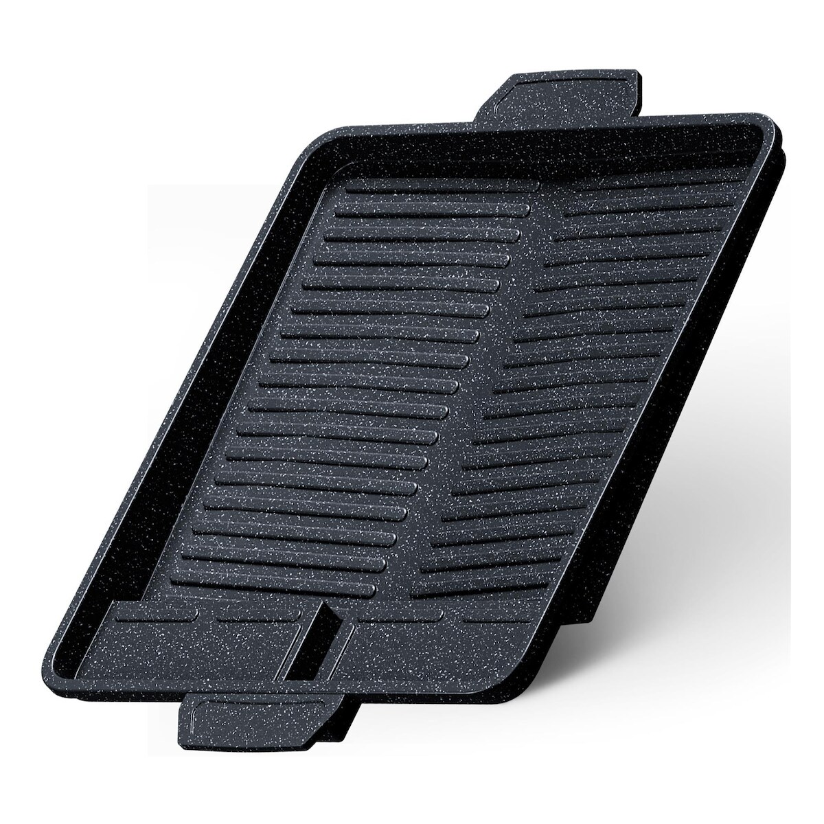 Grillplatte Aufsatz eckig 37x26 cm, antihaftbeschichtete Grillpfanne, BBQ Zubehör universal Image
