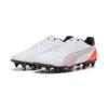 Fußballschuh PUMA "KING PRO MxSG Fußballschuhe Erwachsene", Gr. 39, weiß silber glowing rot metallic, Obermaterial: Synthetik; Futter: Textil, Synthetik; Innensohle: Textil; Laufsohle: Synthetik, Schuhe