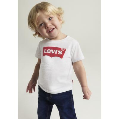 T-Shirt LEVI'S KIDS "BATWING TEE", Jungen, Gr. 12M/80, weiß, Single Jersey, Obermaterial: 100% Baumwolle, unifarben, casual, Basic schmal hüftlang, Rundhals, Kurzarm, Shirts, Baby UNISEX Image