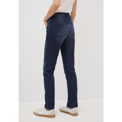 Comfort-fit-Jeans CECIL, Damen, Gr. 36, Länge 32, blau (blau schwarz random wash), Jeans, 75% Baumwolle, 23% Polyester, 2% Elasthan, unifarben, casual, lang, Jeans, Middle Waist Image