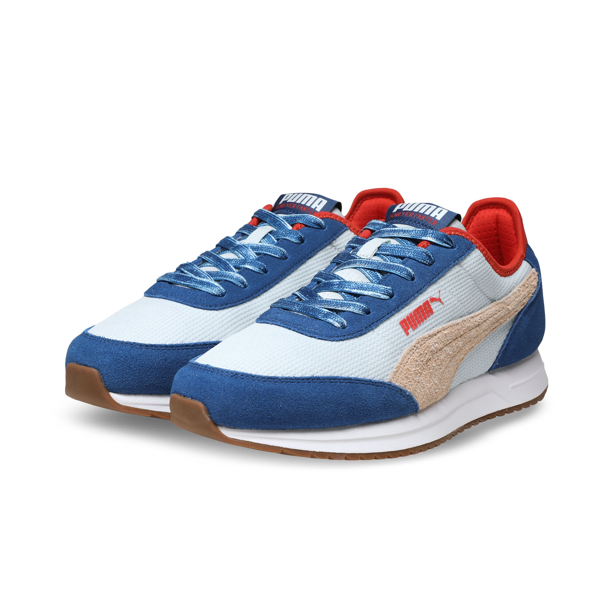 Sneaker PUMA "R78 Lightwind Retro Run Sneakers Erwachsene", Damen, Gr. 36, beige (clyde royal canvas fierce rot blau beige), Obermaterial: Synthetik, Textil, Kuhleder; Futter: Textil; Innensohle: Textil; Laufsohle: Gummi, Synthetik, Schuhe Sneaker