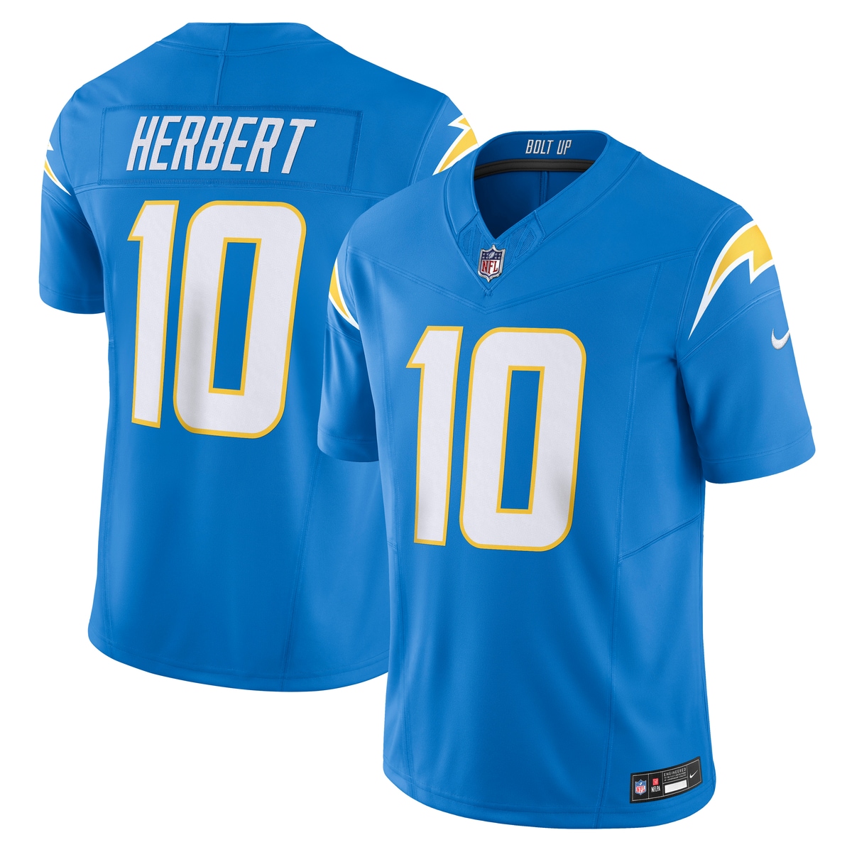 Footballtrikot NIKE "Nike Trikot Los Angeles Chargers NFL Limited Jersey Herbert 10", Herren, Gr. L, blau (mehrfarbig), 100% Polyester, Trikots