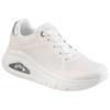 Sneaker SKECHERS "UNO ICON", Damen, Gr. 41, weiß, Leder, sportlich, Schuhe, Schnürschuh, Freizeitschuh mit Metallic Elementen