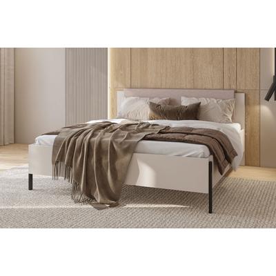 Bettgestell HOME AFFAIRE "Jukon, moderner Bettrahmen", beige (kaschmir, kaschmir, schwarz), B:189cm H:99,5cm L:205,5cm, Betten, Doppel/Einzelbett in drei Grössen mit gepolsterter Kopfteil Image
