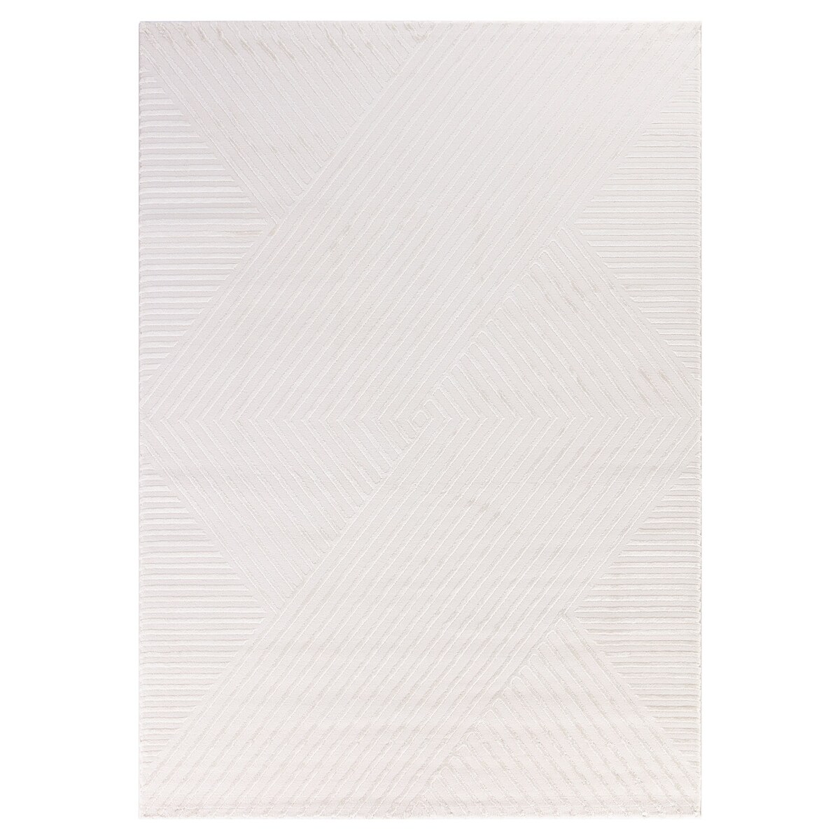 Teppich Flur Skulptural Pflegeleicht Waschbar Strapazierfähig Wohnzimmer Schlafzimmer Creme 200x290 cm – ILLER von Kadima Design Image