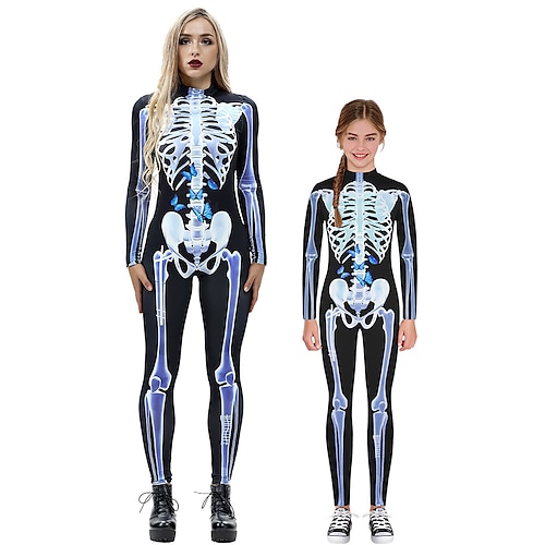 Totenkopf Cosplay Kostüm Outfits Bodysuit Haganai Knielänge Socken Sportsocken Anzug Socken Kinder Erwachsene Herren Damen Kinder Karneval Neujahr Einfache Halloween-Kostüme Verkleiden Image