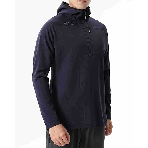 Herren Lässige Oberteile Hoodie Sweatshirts Reißverschluss Tasche Langarm Oberteil Athleisure Frühling Herbst Einfarbig Schnelltrocknend Atmungsaktiv Wandern Training sportlich Sportbekleidung Image