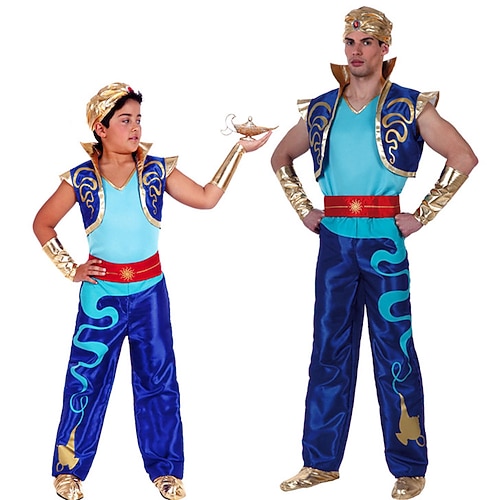 Buchwoche 2026 Märchen Prinz Aladdin Outfits Kostüm Märchenfiguren Cosplay for Herren Mädchen Kinder Erwachsene Halloween Karneval Welttag des Buches Leistung Pädagogisches Ankleiden Verkleidung für Image