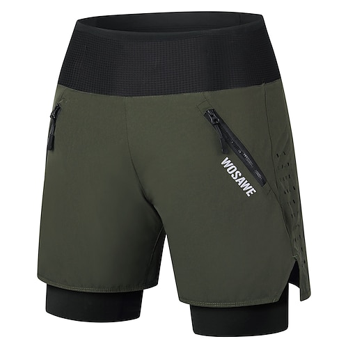 WOSAWE Damen Radsport-Radhose: Fahrradhose Fahrradhose Fahhrad Shorts Gepolsterte Shorts / Chamois Bequeme Passform Mountainbike MTB Straßenradsport Sport Frontreißverschluss Reflektierende Streifen Image