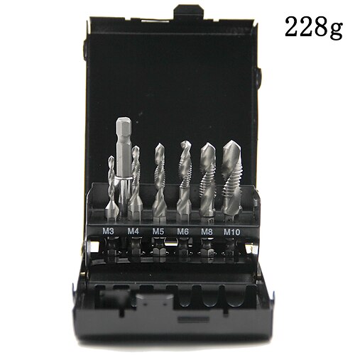 6-teiliger HSS-Verbundgewindebohrer 60 mm Verlängerungsstange Bohr- und Gewindeschneidmaschine mit Lochgewinde- und Anfaswerkzeugsatz Image