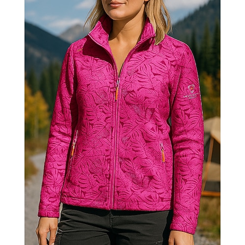 Damen Outdoorjacke Wanderjacke Fleecejacke Außen Wasserdicht Winddicht Wanderoutfits Wanderbekleidung Winter Herbst Oberteil Fleece Camping / Wandern / Höhlenforschung Laufen Weiß Violett Purpur Image
