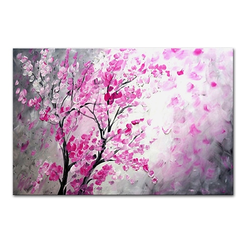 Mintura handgefertigte Ölgemälde mit Baumblumen auf Leinwand, Wandkunst, Dekoration, modernes abstraktes Bild für die Inneneinrichtung, gerolltes, rahmenloses, ungedehntes Gemälde Image