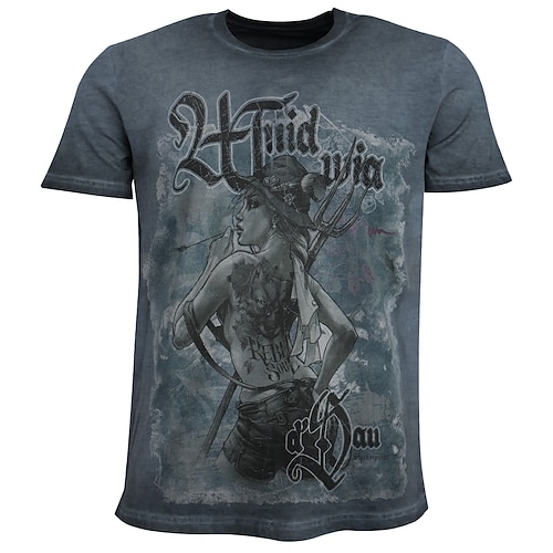 Bayerisch München Deutsch T-Shirt Ärmel T-Shirt Lederhosen T-Shirt Match Hirsch Grafik für Herren Erwachsene 3D-Druck für Karneval Oktoberfestbier Party Image