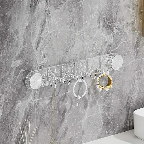 wasserdichte, drehbare Hakenleiste mit Saugnapf, platzsparender Duschhandtuchhaken ohne Bohren, faltbare Kleiderbügel aus Kunststoff, ideal für das Badezimmeramp;Küchenorganisation