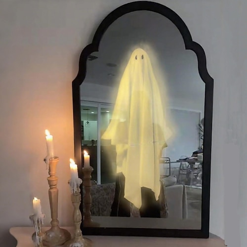 Halloween-Geister-Hologrammspiegel mit gruseligen Augen für die Spukhaus-Dekoration, gruselige Halloween-Dekoration für Partyzubehör für drinnen und draußen Image