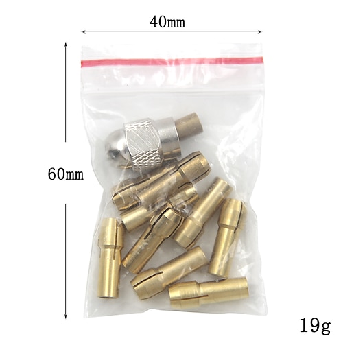 11 teile/satz messing spannzange mini bohrfutter 0,5-3,2mm 4,3mm schaft schraube mutter ersatz für dremel drehwerkzeug Image