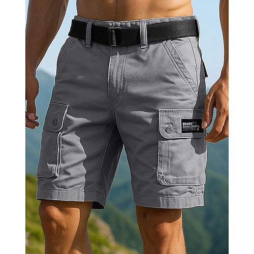 Herren Cargoshorts Sommer Außen Normale Passform Wasserdicht Winddicht Unterteile Tasche Schwarz Grün Baumwolle Camping / Wandern Laufen S M L XL XXL Image