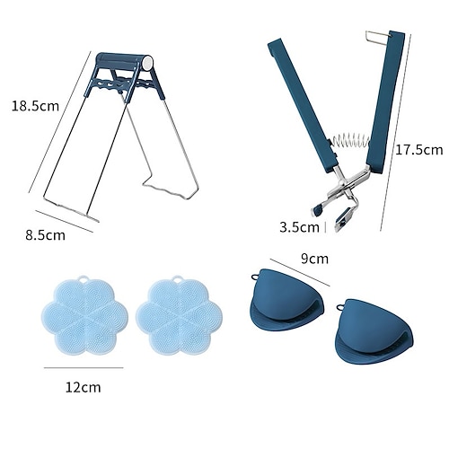 Verbrühungsschutz-Clip-Set, Teller-Schüssel-Greifer aus Edelstahl, rutschfeste Dampfgarer-Tablett-Hebezange, hitzebeständiges Geschirrklammer-Werkzeug für den Heimgebrauch in der Küche
