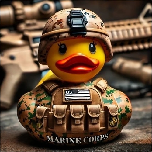 Militärische Gummienten, bewaffnete Mini-Harz-Enten zum Ducken im Jeep, Gummiente in Uniform für Armeekreuzfahrten, handbemalte patriotische Geschenke zum Veteranentag, einzigartige coole Image