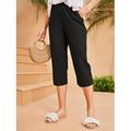 Femmes Grande taille Slacks Occasionnel Inspiré vintage Longueur mollet Taille haute Uni Le style rétro Confortable Micro-Élastique Sport Loisir Décontracté Quotidien Noir Vert Véronèse Blanc Ecru