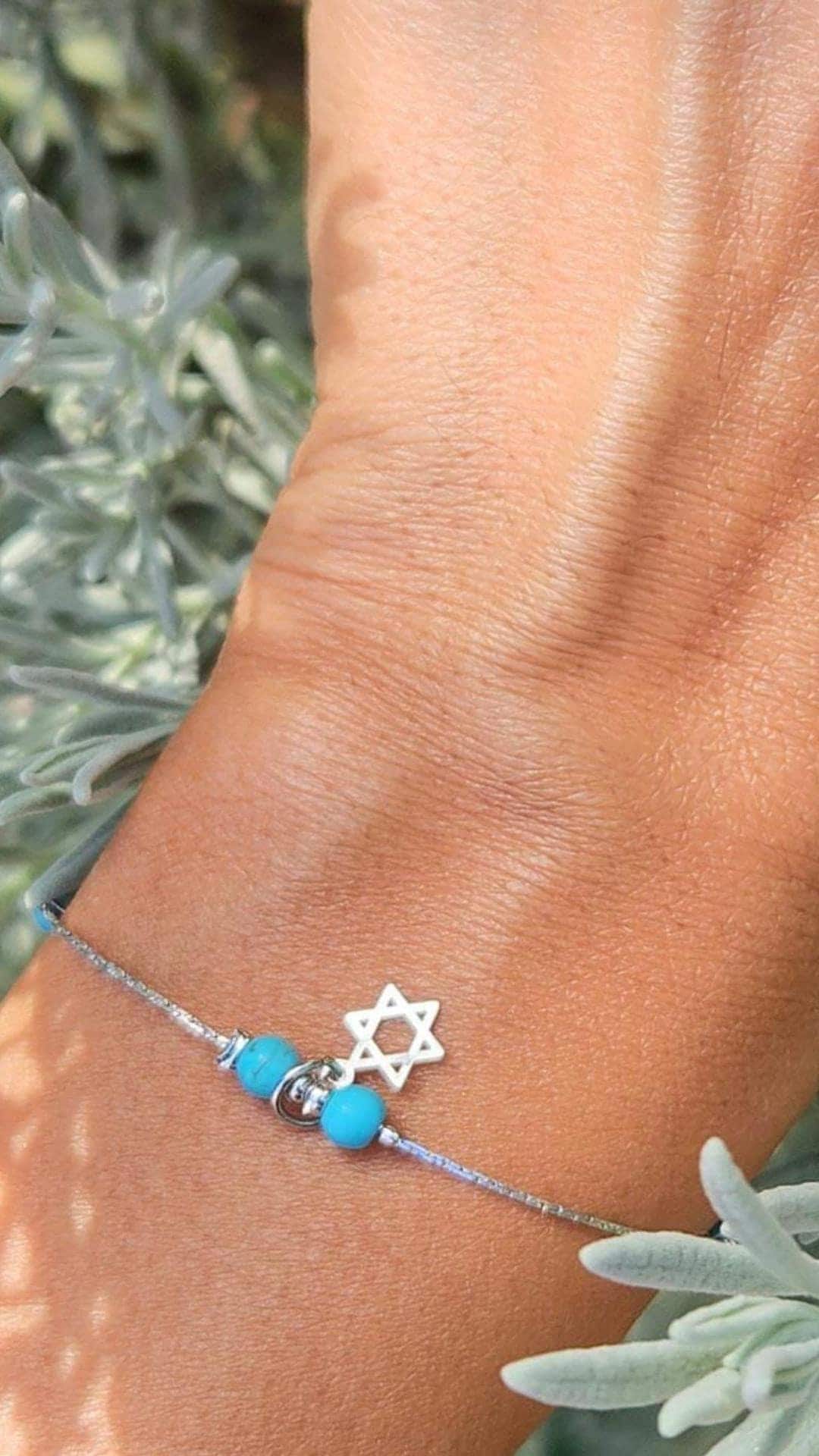 Bracciale Magen David Bracciale in argento sterling Regalo ebraico Realizzato in Israele Gioielli Bracciale ebraico Stella di David Bracciale stella e