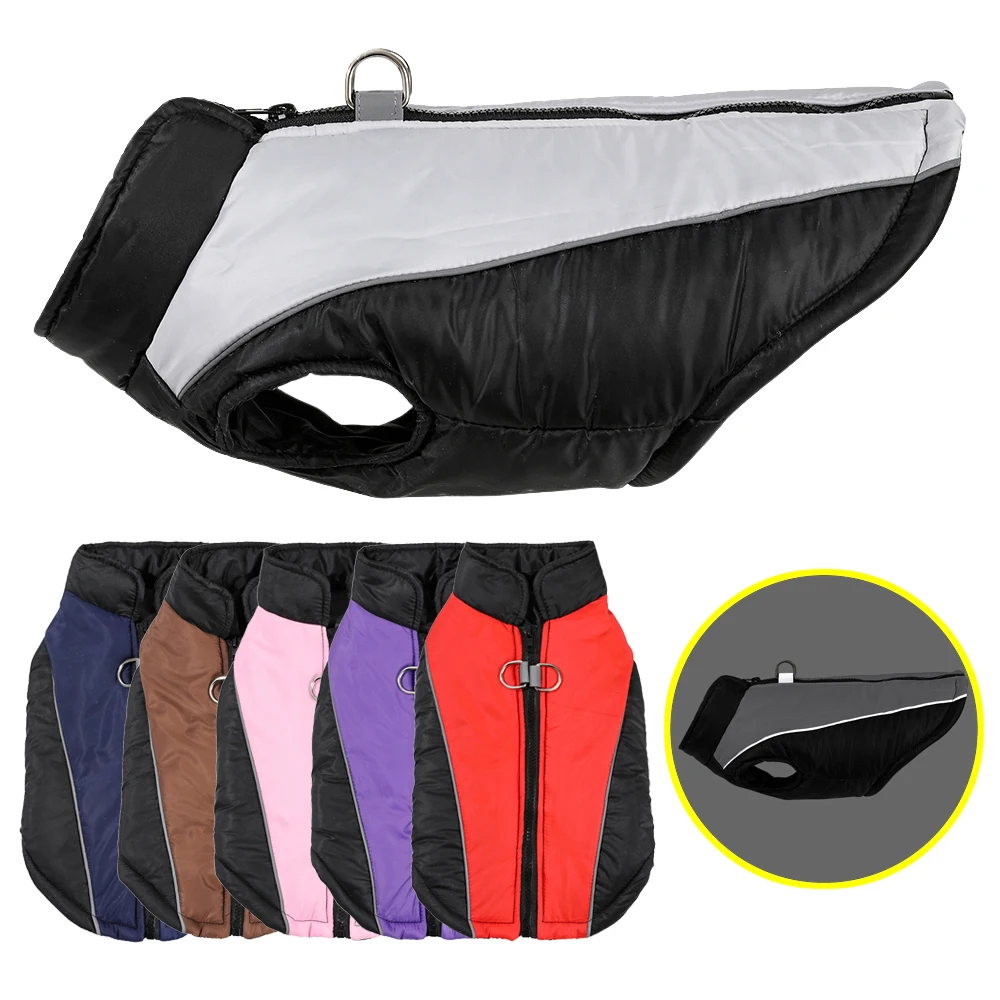 Reflektierende Hundekleidung, Winter, warme Fleece-Welpenjacken für kleine und mittelgroße Hunde, winddicht, mit D-Ring, Haustiermantel, Chihuahua-Outfits Image