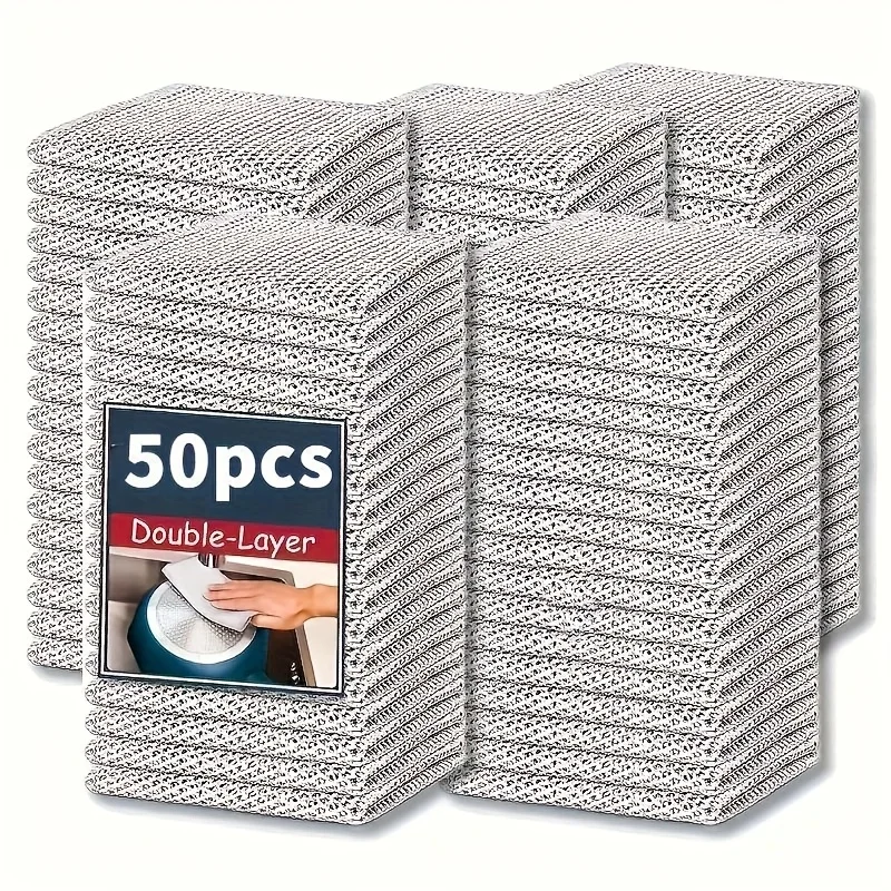 10/50 Stück wiederverwendbares Netz-Reinigungstuch, geeignet für Küchen, Badezimmer und Restaurants – entfernt Fett und Schmutz Image