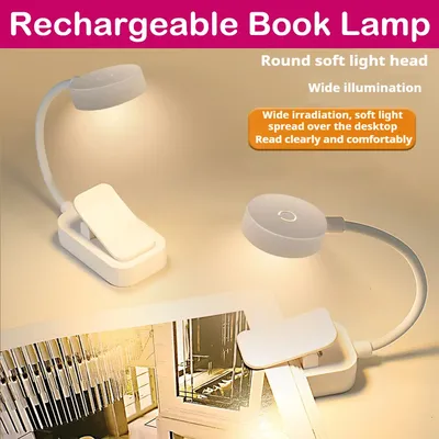 Folding Mini LED Clip Book Lamp Bedside Lamp USB Charge Stepless Dimming Eye Protection 3 Colors Reading Lamp USB Night Light