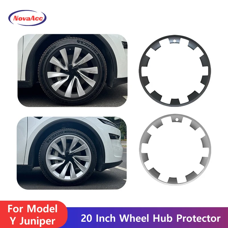 20-Zoll-Radnaben-Schutz für Tesla Model Y Juniper 20225, ABS + PC, kratzfest, langlebig, Nabenabdeckung, Beschädigung – kostenloser Radschutz Image