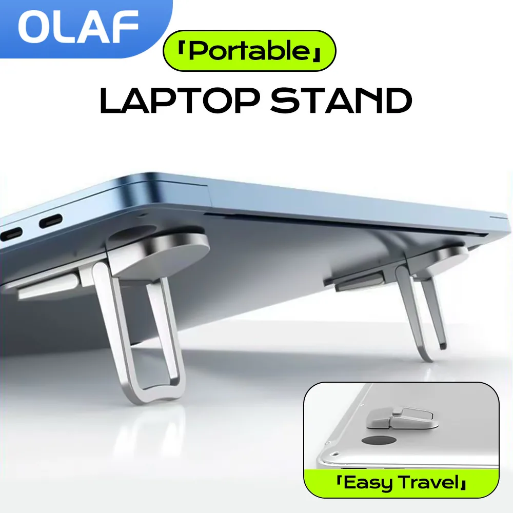 Tragbarer Laptop-Ständer, 2 Stück, verstellbar, faltbar, Laptop-Riser, Kühlständer für Tablet, MacBook, Notebook-Halter, Beine Image